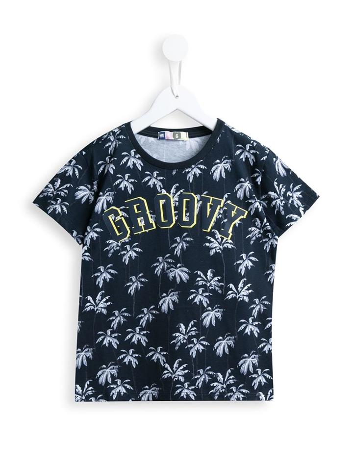 Msgm Kids Groovy Palm Tree Print T-shirt