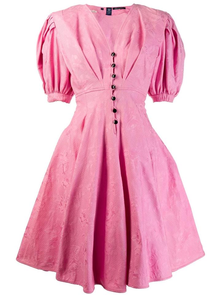 Emanuel Ungaro Vintage 1980's Buttoned Midi Dress - Pink