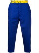Haider Ackermann - Printed Cropped Trousers - Men - Silk - 46, Blue, Silk