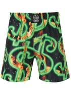 Sss World Corp Graphic Print Swim Shorts - Black