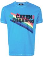 Dsquared2 Rainbow And Slogan T-shirt - Blue