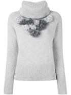 Blugirl Fringed Tassel Jumper, Women's, Size: 40, Grey, Acrylic/cashmere/wool/virgin Wool