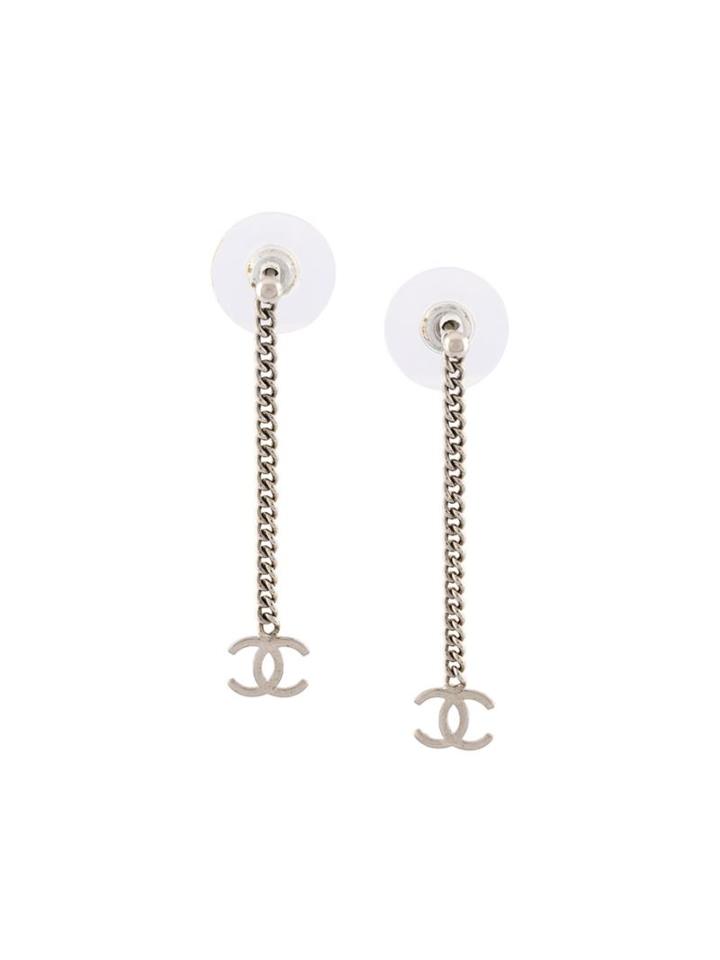 Chanel Vintage Cc Chain Drop Earrings
