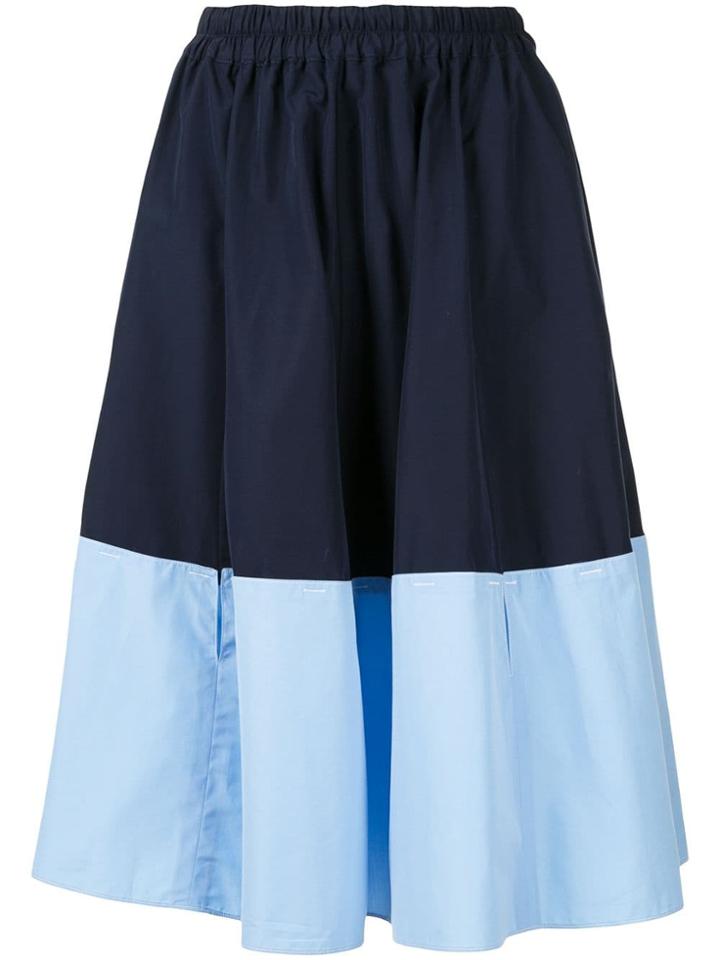 Marni Two-tone Midi Skirt - Blue