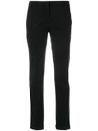 Incotex Slim Cropped Trousers - Black