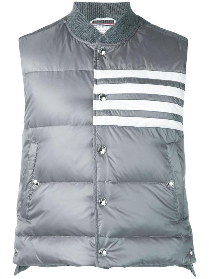 Thom Browne 4-bar Matte Nylon Down Vest - Grey