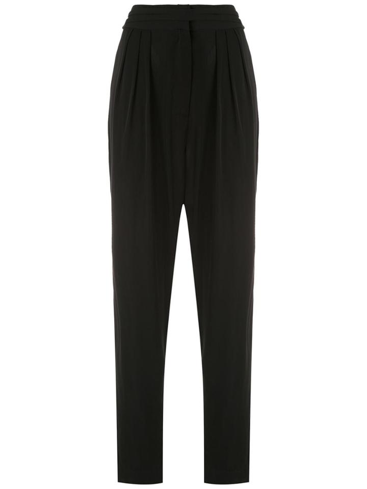 Andrea Marques Pleated Tapered Trousers - Black