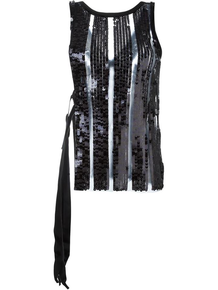 Aviù Tie Side Sequin Top