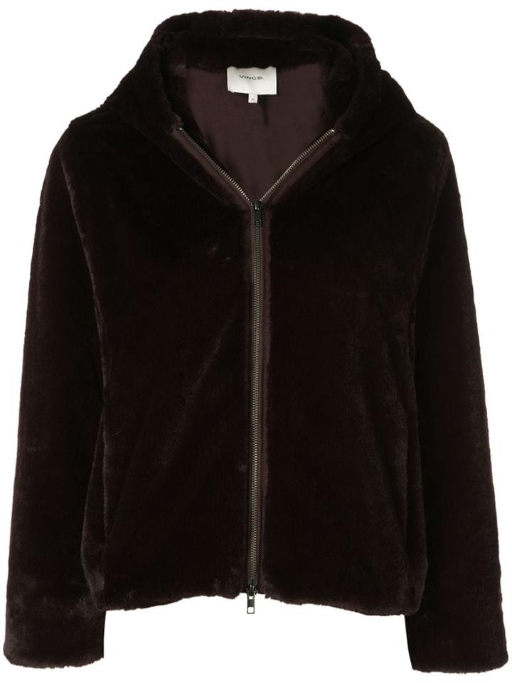 Vince Plush Faux-fur Jacket - Brown
