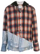 Greg Lauren Check Hooded Jacket - Blue