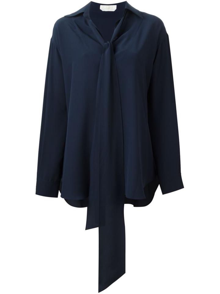 Chloé Neck-tie Blouse, Women's, Size: 38, Blue, Silk