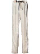 Roberto Collina Striped Trousers, Women's, Size: Medium, Nude/neutrals, Nylon/acetate