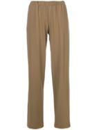 Alberta Ferretti Elasticated Waistband Straight Trousers - Brown