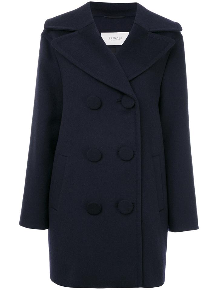 Pringle Of Scotland Double Breasted Coat - Blue