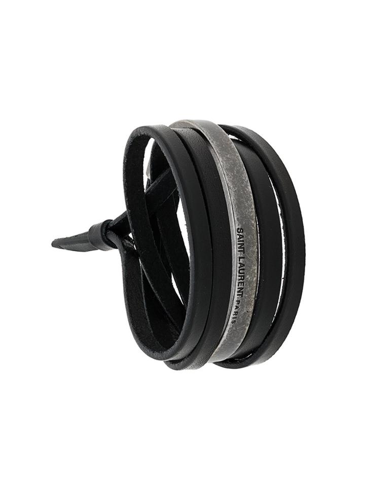 Saint Laurent Nomade Three Loop Bracelet - Black