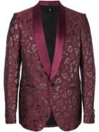 Christian Pellizzari Metallic Patterned Suit Jacket - Red