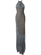 Missoni Patterned Halterneck Long Dress, Women's, Size: 38, Black, Silk/spandex/elastane/rayon