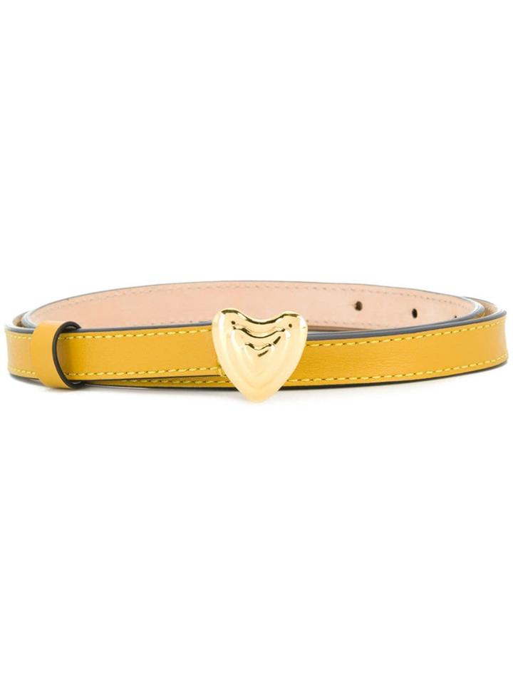 Escada Slim Leather Heart Belt - Yellow