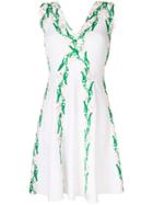 Blumarine Floral-embroidered Flared Dress - White
