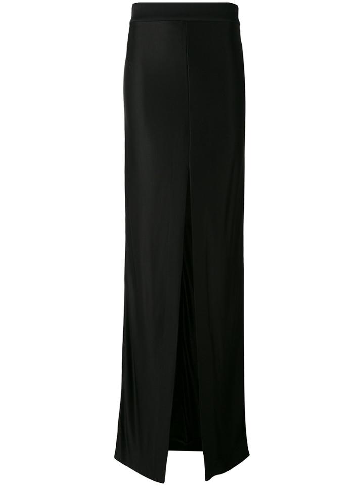 Mugler Slit Detail Long Length Skirt - Black