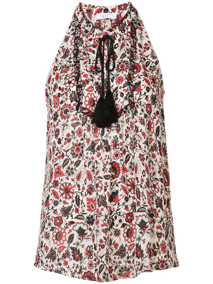 A.l.c. - Floral Print Sleeveless Top - Women - Silk - 8, White, Silk