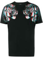 Marcelo Burlon County Of Milan Tajo Tiger-print T-shirt, Men's, Size: Large, Black, Cotton