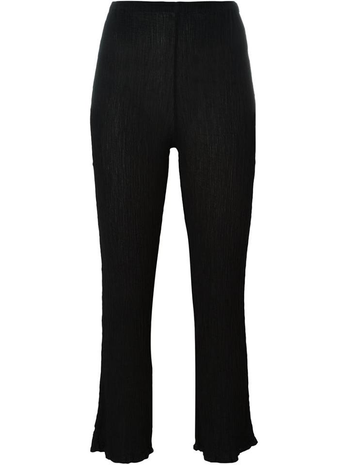Issey Miyake Cauliflower Micro Pleat Cropped Trousers, Women's, Black, Polyester