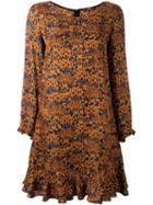 Odeeh Patterened A-line Dress, Women's, Size: 36, Yellow/orange, Silk/viscose/cotton