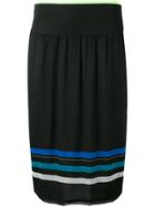 Diesel Striped Obessie Pleated Skirt - Black