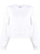 Red Valentino Ruffled Sweatshirt - White