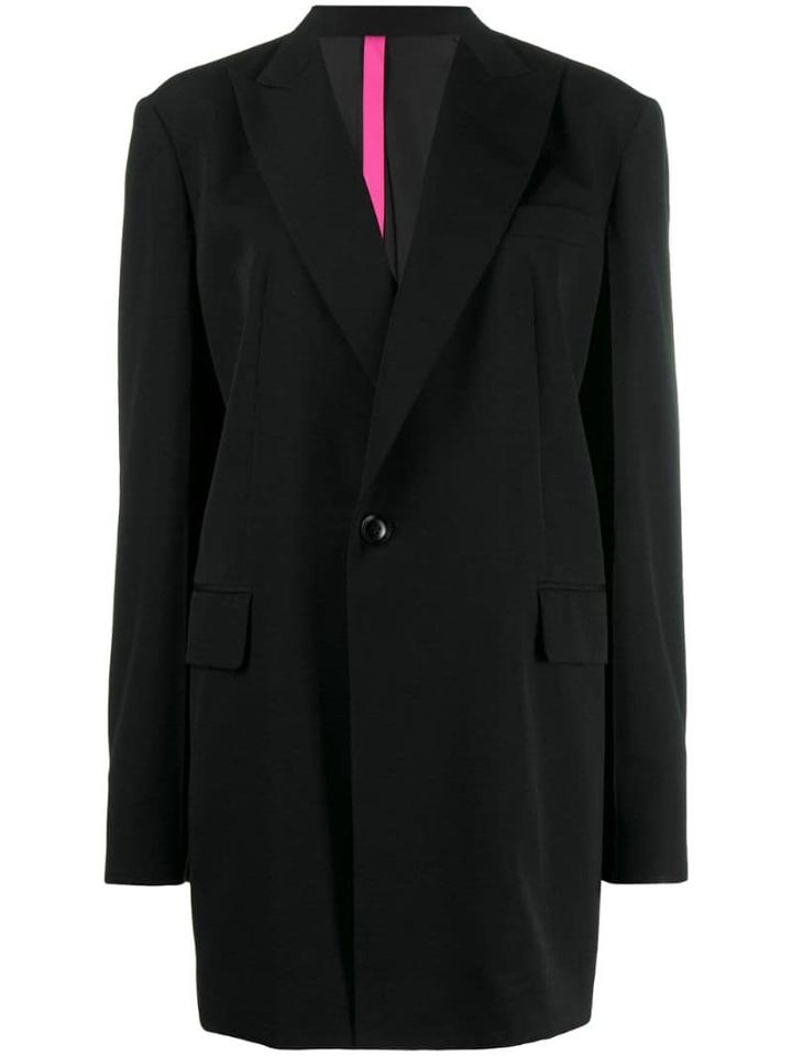 Y's Oversized Single-breasted Coat - Black