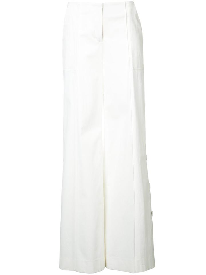 Hellessy - Sardo Wide Leg Trousers - Women - Cotton/spandex/elastane - 2, White, Cotton/spandex/elastane