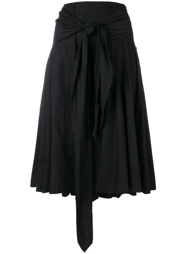 Dries Van Noten Vintage Belted Pleated Skirt - Black