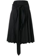 Dries Van Noten Vintage Belted Pleated Skirt - Black