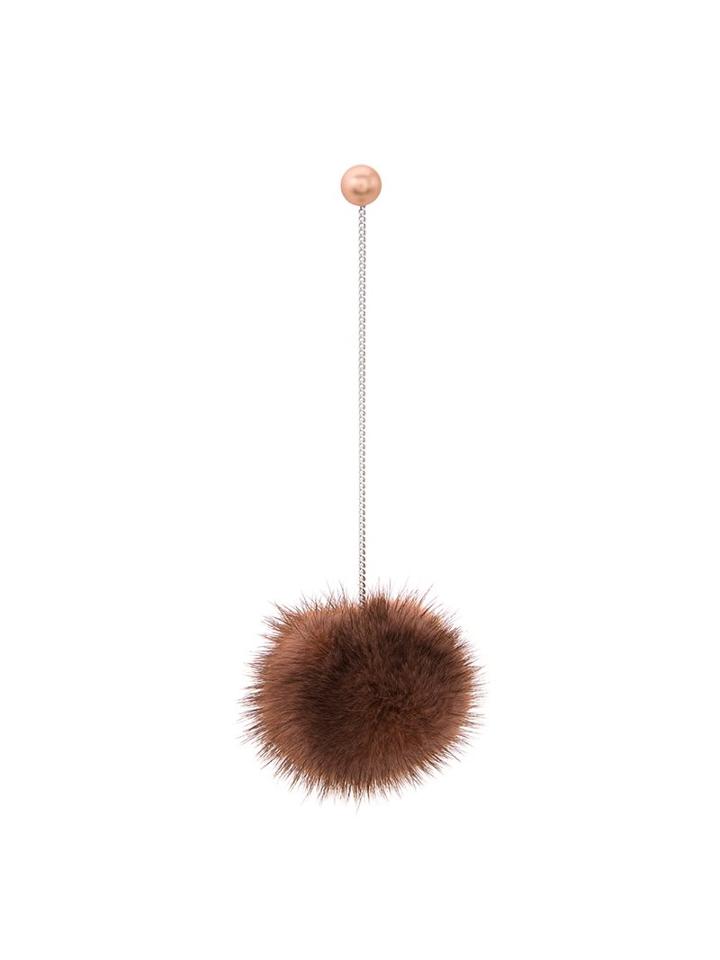 Irene 'fur Ball' Earring, Women's, Brown