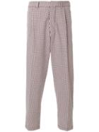 The Gigi Checked Cropped Trousers - Red