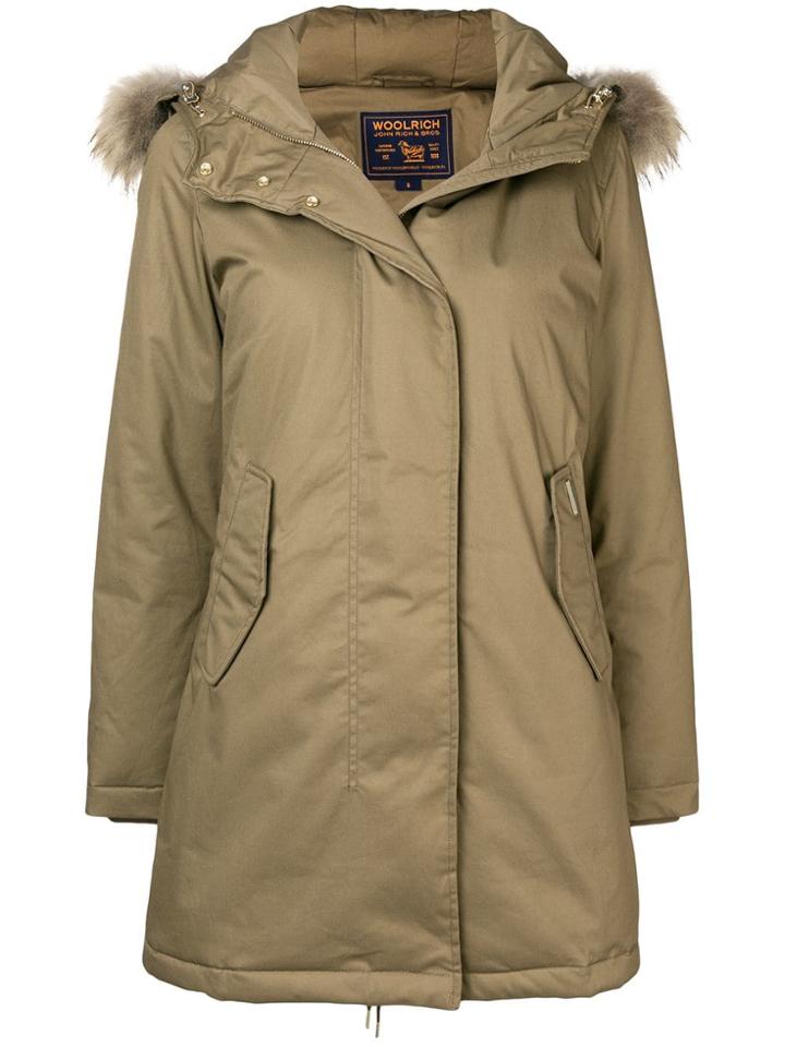 Woolrich Zipped Up Mid-length Parka - Brown