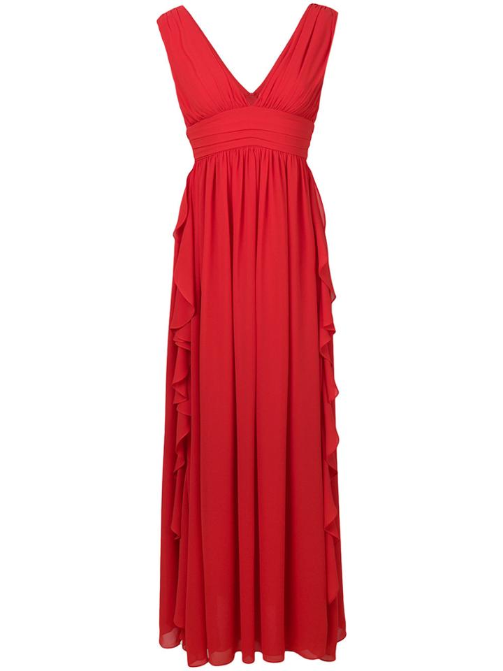 Blanca V-neck Maxi Dress - Red