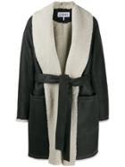 Loewe Shearling Lining Belted Coat - Black