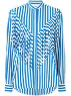 Msgm Fringe Striped Shirt - White