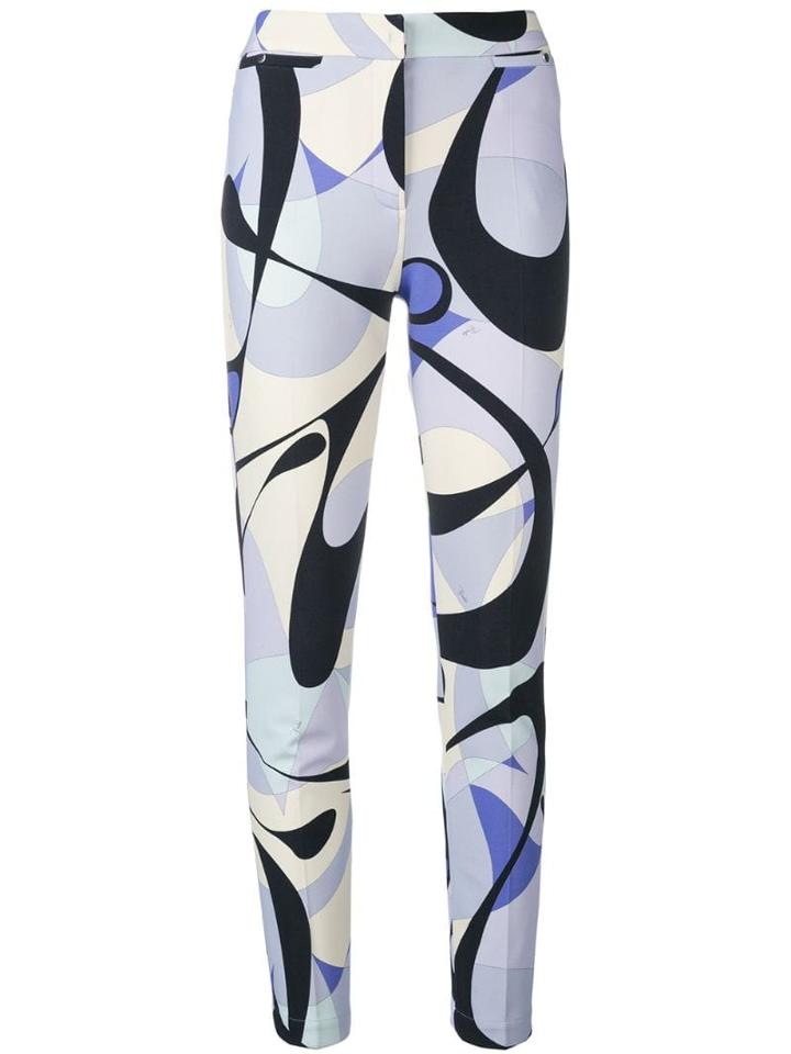 Emilio Pucci Alex Print Pocket Detail Leggings - Blue