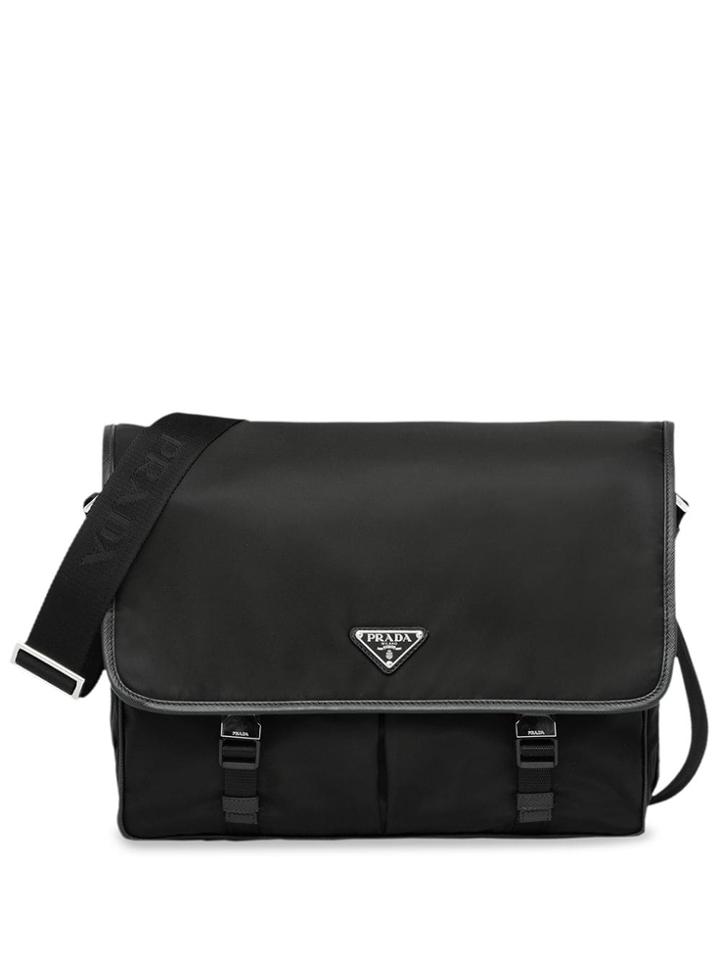 Prada Flap Front Messenger Bag - Black