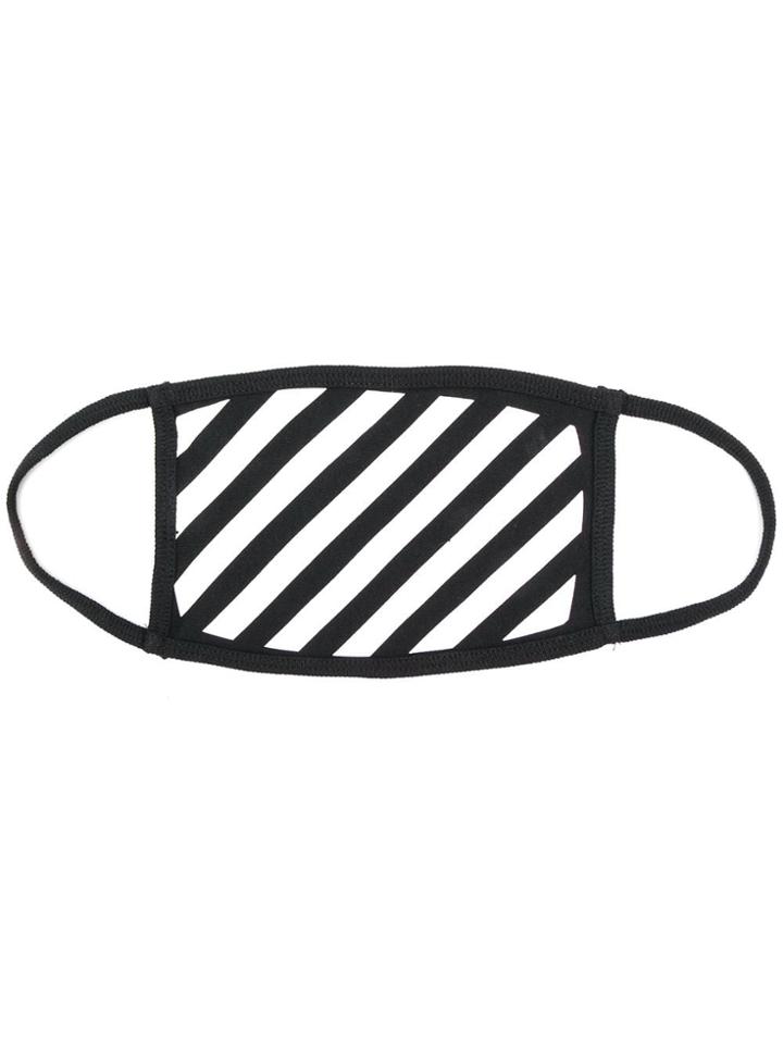 Off-white Striped Face Mask - Black