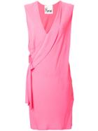 8pm Side Ruffle Trim Dress - Pink & Purple