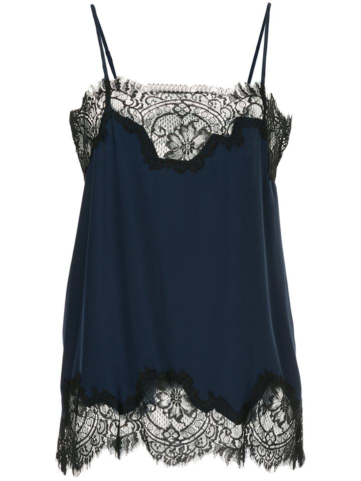 Gold Hawk Lace Insert Top - Blue