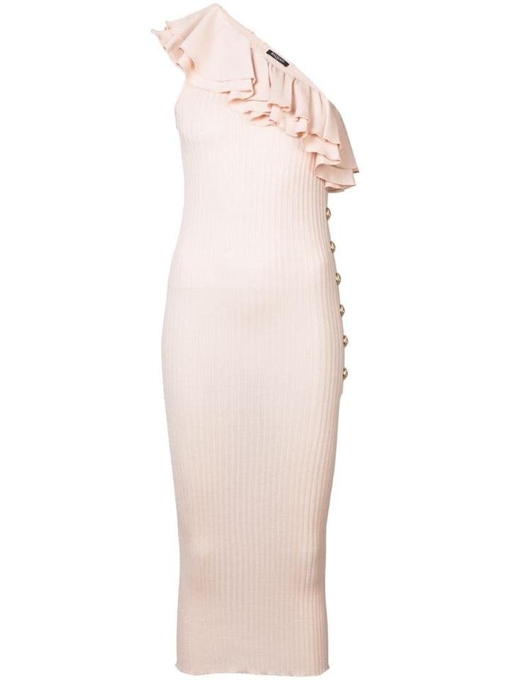 Balmain Ruffle-trimmed Knit Dress - Pink