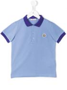 Moncler Kids Contrast Collar Polo Shirt, Boy's, Size: 10 Yrs, Blue