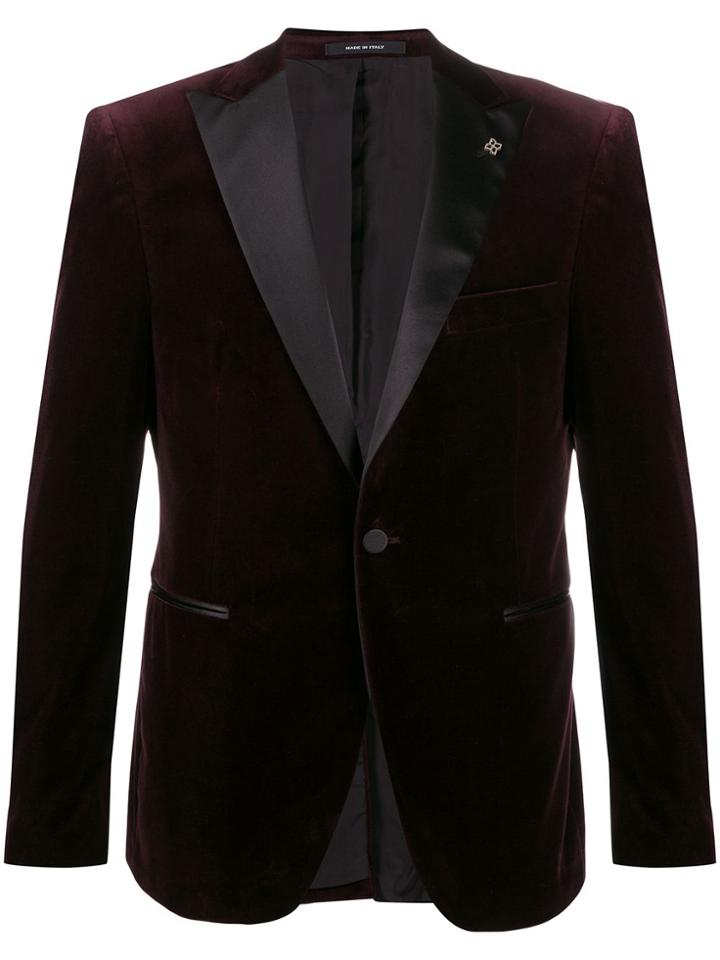 Tagliatore Contrasting Lapel Single-breasted Blazer - Purple