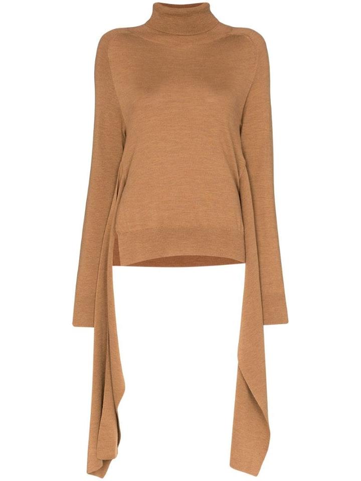 Jw Anderson Waist Tie Turtleneck Jumper - Brown