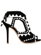 Sophia Webster Riko Sandals, Women's, Size: 37, Black, Calf Leather/calf Suede/leather